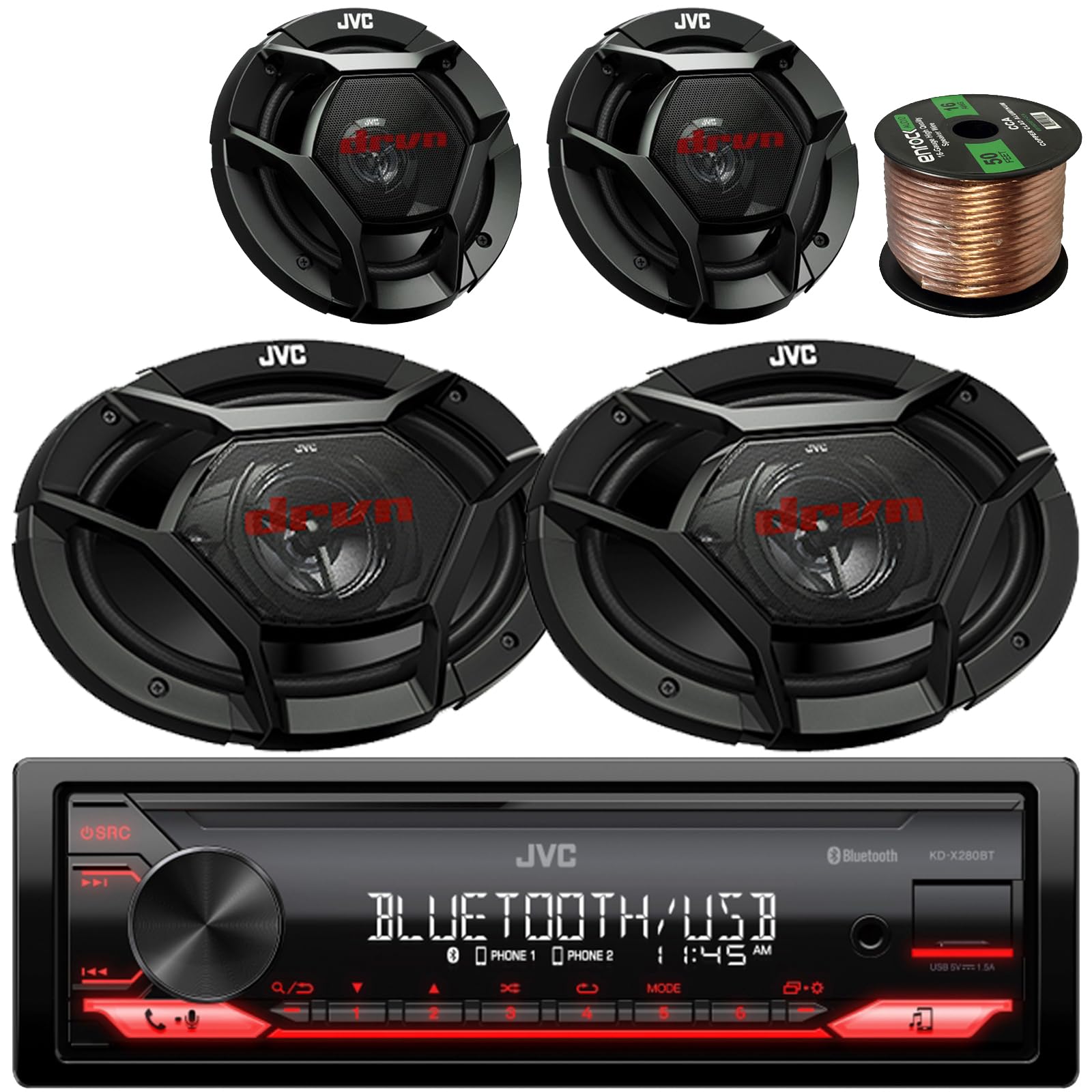 Amazon.com: JVC Single DIN Bluetooth USB AUX AM/FM Radio Digital